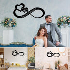 Infinity Heart Metal Wall Decor, Unique Infinity Heart Wall Decor Love Sign Plaque Steel Art Geometric Wall Decor Set Cut Out for Outside (Infinity Heart Love Sign)