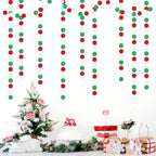 Red-Green White Christmas Party-Decorations Streamers - 52Ft Hanging Mexico Italian Paper Garland Banner,Italy Fiesta Mexican Birthday Wedding Baby Shower Supplies Backdrop Decor Hugtmr