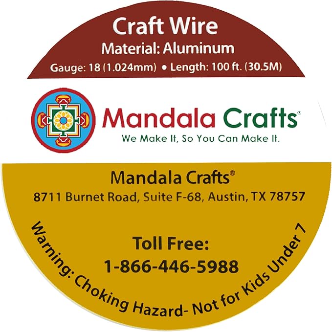 Mandala Crafts 18 Gauge Anodized Aluminum Craft Wire for Jewelry Making - 100 FT Colored Flexible Kelly Green Wire - Bendable for Bonsai Armature Crafting Sculpting