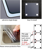Unbreakable Acylic Small Mirror Tiles for Kids, (4-Pcs 10x10 Inch) Plastic Mirrors for Wall, Stick on Mirrors for Wall Decor, Shatterproof Mirror for Kids Bedroom
