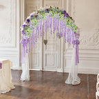24 Pack Light Purple Wisteria Hanging Flowers Garland, 3.77 Feet Artificial Flower Vines, Fake Wisteria, Artificial Vines Hanging Garland for Backdrop Outdoor Yard Garden Decor