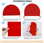 HEMMOTOP Red Arch Cover 7.2 ft (No Arch Backdrop Stand), Spandex Wedding Balloon Stretchy Arch Backdrop for Photo, Party, Ceremony, Birthday, Baby Shower, Anniversary Decoration