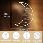 Moon Neon Light Sign for Wall Decor, 5v USB Powered & Dimmable Love You to the Moon and Back LED Light for Girls Kids Bedroom Living Room Home Party Decor