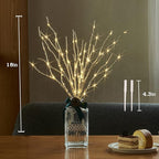 BAOLITVINE Lighted Birch Branches with Timer 70 Fairy Lights 18IN, Twig Lights for Indoor Outdoor Home Christmas Wedding Vase Decorations