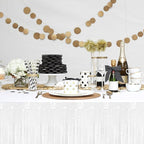 3 Pack 29x108 Inch Macaron White Foil Fringe Table Skirts Metallic Banner for Tinsel Streamer Garland Backdrop for Parade Floats Wedding Thanksgiving Birthday Christmas Halloween Party Decoration