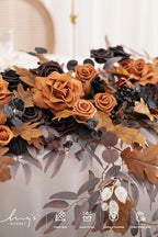 Ling's moment 9FT Eucalyptus and Willow Leaf Flower Garland, Handcrafted Wedding Sweetheart Table Centerpieces, Head Table Decor, Arch Backdrop Decorations for Wedding | Halloween Black & Orange