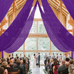 MODFUNS Ceiling Drapes for Parties Purple Ceiling Curtains 2 Panels 5FTx20FT Wedding Arch Draping Fabric Chiffon Curtains for Arbor Stage Sheer Backdrop Drapes for Ceiling Decorations Drapery Sheers