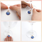 Wine Glass Charms Wine Charms for Stem Glasses Glass Markers Identifiers Tags for Christmas Tasting Party Favors Decorations