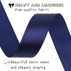 Deep Blue Solid Satin Ribbon 1 Inch 50 Yards Solid Polyester Fabric Ribbon for Gift Wrapping Wedding Christmas Baby Shower Birthday Party Decoration Handmade Immortal Flower Craft
