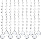 10 PCS Crystal Garland Strands, 33ft Hanging Crystal Strings for Window Curtains Doorway Decorations, Acrylic Clear Ball Crystal Ornaments for Christmas Tree, Wedding Party Home Chandelier Decor