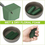 Acrux7 8 Pack Floral Foam Blocks 9x4.3x3 Inch Florist Foam Bricks for Fresh and Artificial Flowers Dry and Wet Foam Bricks Flower Arrangement Supplies for Wedding, Garden, Home, Office (Green)