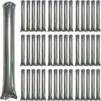 48pcs Round Head Boom Sticks Thunder Sticks Cheering Sticks Team Spirit Plastic Cheerleading Spirit Stick Clapper Inflatable Noise Maker Sports Supply (Silvery)