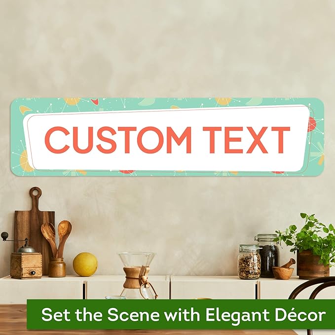 Custom Sign, Custom Street Sign, 11 Font Colors, 13 Font Styles, 4 Hole Options, 22 Sizes, 8x32 Inches, Rust Free DiBound, Fade Resistant, Made in USA by My Sign Center (Mid-Century Modern 2)