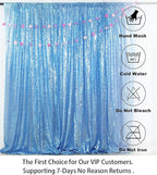 ShinyBeauty Baby Blue Sequin Backdrop Curtain | 2 Panels 5FTx10FT Glitter Wedding & Photography Background | Light Blue Shimmer Curtains for Elegant Events