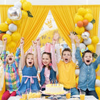 10 x 10 Feet Yellow Backdrop Curtain for Partie, Background Curtains for Photoshoot, Birthday, Wedding, Halloween, Thanksgiving, Christmas Day, New Year Party Decorations 5Ft x 10Ft, 2 Panels