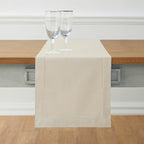 Solino Home Linen Hemstitch Table Runner 36 Inches - Cotton Linen Small Table Runner 14 x 36 Inch Ideal for Dresser and Coffee Tables - Fall, Autumn, Halloween, Thanksgiving, Christmas