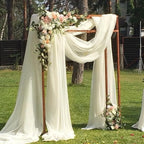 Wedding Arch Draping Fabric 8 Panels 20Ft Length x 28" Width Ivory Arch Drapes Chiffon Fabric Sheer Curtains Backdrop for Party Bridal Ceremony Ceiling Decor Wedding Stage Reception Decorations