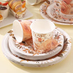 Boho Plates and Napkins Sets for 25 Guests, Floral Birthday Party supplies for Boho Fall Party Decorations
