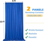 10x10 ft Wrinkle Free Royal Blue Backdrop Curtains for Party Background, Silky Polyester Blue Photo Backdrop Drapes 2 Panels Back Drop Cloth for Wedding Birthday Photography Baby Shower Decor