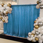 8ft x 8ft Aqua Blue Sequin Backdrop Curtain Sparkle Photo Backdrop for Wedding Birthday Baby Shower Wall Decorations
