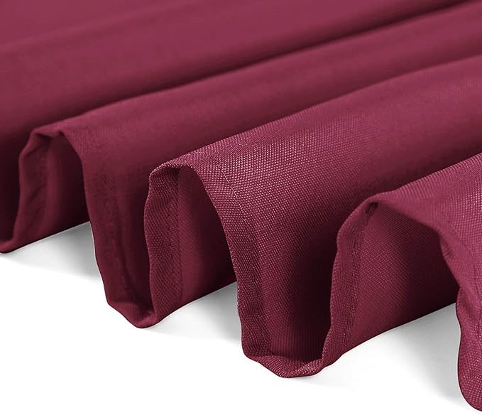 108 inch Round Tablecloth Washable Polyester Table Cloth Decorative Table Cover for Wedding Party Dining Banquet（108 inch,Burgundy）