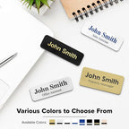 Name Tag, Magnetic White Name Tags, Personalized Name Tags, 1x3 Inches, Durable Engravable Impact Material, Made in The USA by My Sign Center