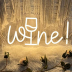 Acrylic Wine Neon Sign for Wall or Window Background Decor,LED Dimmable Bar Neon Decorative Cocktails Light Handmade Art Lamp for Home Pub Wedding Party Bar Studio,Warm White,5V USB Powered