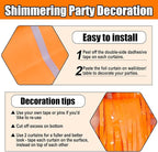 6 Pack Macaron Orange Foil Fringe Curtain Backdrop, 3.28Ft x 8.2Ft Metallic Tinsel Foil Fringe Streamer Curtains for Photo Booth, Birthday, Wedding, New Year Party Decorations