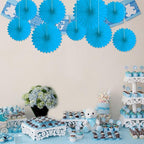 20 Pcs Sky Blue Hanging Paper Fan, Round Paper Fans Decorations Set for Weddings, Birthdays, Engagement, Bridal Shower, Baby Shower Event, Graduation, Party Supplies Decor