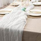 6 Pack White Cheesecloth Table Runner - 10Ft Gauze Cheese Cloth Table Runner 35x120 Inch Long Romantic White Table Cloth for Wedding Bridal Baby Shower Boho Table Decoration