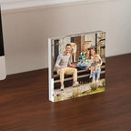 4x4 Acrylic Picture Frame 5 Pack, Clear Freestanding Double Sided Frameless Magnetic Photo Frames, Desktop Display Decor Gift