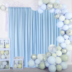 AK TRADING CO. 10 feet Wide x 12 feet Long IFR Polyester Backdrop Drapes Curtains Panels with Rod Pockets - Wedding Ceremony Party Home Window Decorations - (Light Blue)