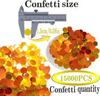 Gold and Orange Round Foil Confetti Beautiful Metallic Table Confetti for Filling Balloons, Wedding,Birthday,Party,Festival Decoration(15000PCS)