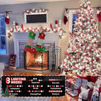 YEGUO 165ft 500 LED Christmas Lights Indoor, Red and White String Light Outdoor Waterproof, 8 Modes Green Wire Plug in with Timer Memory