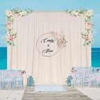 10ft x 10ft Beige Backdrop Curtains for Wedding Birthday Baby Shower Photography Backdrop Fabric Curtains Drapes Home Window Decorations Rod Pocket Light Filtering Window Drapes,5ft x 10ft, 2 Panels