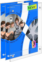 HIIMIEI Magnetic Acrylic Sign Holder 8.5 x 11 - Clear Picture Frame for Refrigerator with 4 Strong Magnets, Reusable Kids Artwork Posters Frames for Metal Surfaces, Whiteboard (3 Pack)