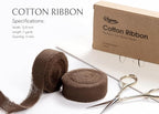 Brown Ribbon 5/8" x 21 Yards with Frayed Fringe Fabric Cotton Ribbons for Gift Wrapping Wedding Invitations Flower Bouquet Baby Shower