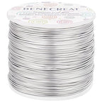 BENECREAT 12 17 18 Guage Aluminum Wire (18 Gauge,492 FT) Anodized Jewelry Craft Making Beading Floral Colored Aluminum Craft Wire - Silver