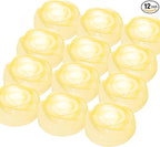 Aignis 12pcs Flameless LED Floating Candles, Ivory Rose Plastic Tealights Battery Operated, 120+ Hours Glow Time, Cozy Light for Romantic Pool/Bathtub/Hot Bath/Wedding Centerpiece Decor(D2.83*H1.42)
