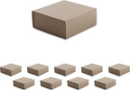 CECOBOX - Gift Boxes with Lids for Presents 6"x6"x2.75" - Matte, Collapsible Magnetic Closure Gift Box - Groomsmen & Bridesmaid Proposal Boxes, Wedding, PR, Birthdays, Holidays (Kraft)