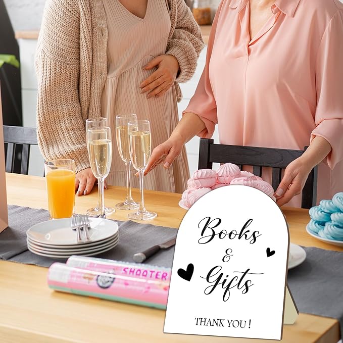 Books & Gifts Minimalist Decor Baby Shower Welcome Sign, 8 * 10IN
