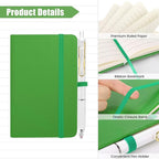 Aneco 50 Sets Pocket Notebook Journals with Pens, A6 Mini Hardcover PU Leather Lined Notebooks 3.5 x 5.5 Inch College Ruled Notepad With Pen Holder for Office School Supplies, Rainbow Color