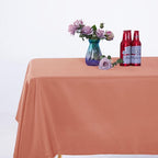Ascoza 2pack 60x102 Inch Dusty Pink Rectangular Tablecloth 6 Feet Table Cloth in Polyester Fabric for Wedding/Banquet/Restaurant/Parties