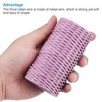 PATIKIL 164 Feet Floral Bind Wire Wrap Twine, 1mm Florist Wire Iron Wire Paper Covered Vine Wrapping Binding Wire for Flower Bouquets, Purple