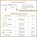 MYSKY HOME Rectangle Tablecloth, 60x60 inches, Heavy Duty Cotton Tassel Linen Look Waterproof Farmhouse Tablecloth, Wrinkle Free, Beige Tassels for Kitchen Dining, Party