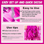 6 Pack Fuchsia Foil Fringe Curtains Backdrop, 3.28 x 8.2 Ft Metallic Streamers Tinsel Curtains Background for Photo Booth, Birthday, Weddings, Carnivals, Graduation, Themed Party Decorations