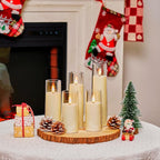 Amagic Flameless Candles Battery Operated, LED Candles with Remote and Timer, Acrylic Plexiglass Flickering Fake Candle for Wedding, Home Decor, Ivory White, Set of 5, D2.2 x H5 5" 6" 7" 8"