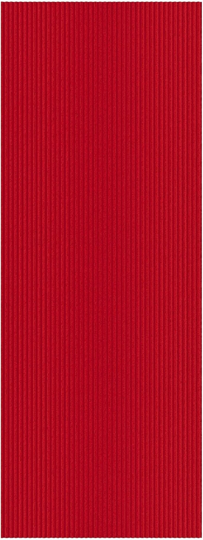 Ottomanson 2' x 16' Hallway Runner with Scraper Pile - Extra Durable Non-Slip Rug Mat for Indoor & Outdoor Use - Ideal for Kitchen, Entryway, Patio & Garage - High-Traffic Carpet, Red