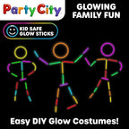 Party City 500 Glow Sticks Bulk Party Pack 8”– Neon Glow in the Dark Party Supplies, Glowsticks with Connectors Bracelets & Necklaces, Light Up Favors for Kids, Adults, Birthdays, Parties, Decorations