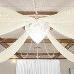 6 Panels Ivory Ceiling Drapes for Wedding 5ftx10ft Chiffon Fabric Arch Draping Curtains Sheer Drapery for Party Ceremony Birthday Baby Shower Reception Stage Swag Ceiling Decorations